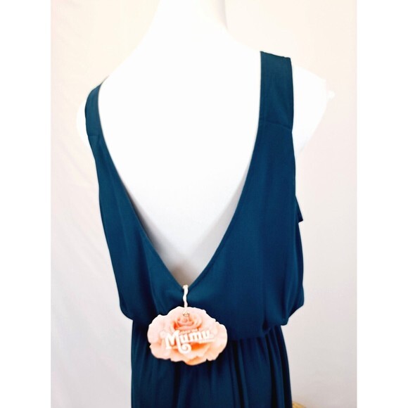 Show Me Your Mumu Kendall Maxi Dress Deep Jade Chiffon Bridesmaid‎ Small S - Picture 4 of 10